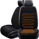 Car Seat Cushion Chair Cushion Auto Seat Cushion for Full Back and Seat, Velour Seat Car Cushion Front Chair Pad, Seat Cushion for Car Seat Driver 1 Pack (NH001-1pcs/Black)