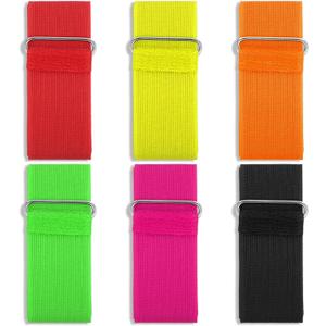6 Pcs Three 3 Legged Races Bands Colorful Elastic Rope Firm Elastic Bands Races Band for Adults Outdoor Team Building Games