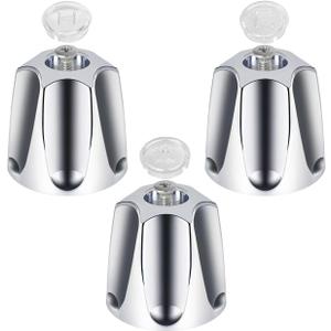 3Pcs Shower Knob Replacement Compatible with Price/Pfister Verve Tub Shower, Bathtub Faucet Handle Remodel Trim Kit Includes Hot/Cold/Diverter Knob & 3 Screws (Polished Chrome)