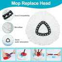 Spin Mop Replace Head, Base, Mop Handle Replacement for OCedar EasyWring 1 Tank System, Include 2 Microfiber Mop Head Replacement, 1 Sturdy Iron 30-58" Mop Handle, 1 Scrubber Head, 1 Spin Base