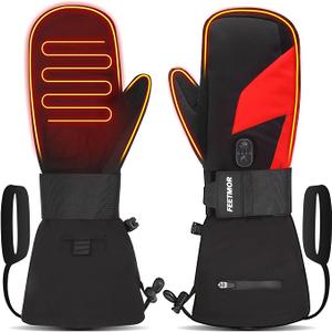 Heated Mittens for Women Men - Electric Rechargeable Dual-Heated Ski Touchscreen Winter Gloves for Arthritis Raynaud Snowboarding Camping Hiking Skiing, XS