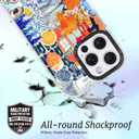 for iPhone 15 Pro Case, Mediterranean Aperol Collage Pattern, Military-Grade Drop Protection, Playful Coastal Soft Slim TPU Protective Cover with Camera Protection for Women & Girls (BeachsidePub)