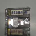 Press On Nails Almond- Fall Pink Red Black Medium Almond, Reusable Nails Press Ons, Fake Nail with Adhesive Tabs, 12 Sizes 24 Pcs Nail Kit with 1 Prep Pad, 1 Manicure Stick, 1 Mini File (3Pcs)