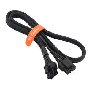 CPU Cable for EVGA PSUs, 8 Pin to 8 Pin (4+4 Detachable) Male EPS-12V Motherboard Power Adapter Sleeved 25-Inch (63cm)