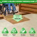 Wooden Threshold Ramp for Home Steps, 3" Rise Doorway Ramp with Non-Slip Grooves, Door Ramp for Wheelchair/Walker/Cart/Scooter, (31.4 W*3.0" H, Solid Wood, 600LBS Capacity)