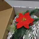 Solar Christmas Lights Outdoor Decorations, Angel Wings Garden Stake Lights Waterproof with Poinsettia Decor for Pathway, Patio, Yard, Lawn