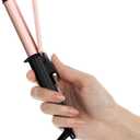 FARERY Ceramic Mini Hair Curler for Short Hair, 3/4 Inch, 100-240V Dual Voltage, Travel Size Curling Iron with Keratin & Argan Oil Infused, Mini Curling Wand with Storage Bag, Rose Gold