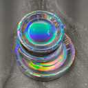 Bokon 100 Pcs Disposable Paper Plates Iridescent,7" and 9" Holographic Dessert Cake Plates Bulk Party Dinner Round Supplies for Birthday Wedding Celebration Picnic Party(Iridescent)