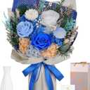 Preserved Flowers Bouquet - Forever Flowers for Delivery, Real Eternal Roses Bouquet, Mothers Day Gifts for Mom Grandma Wife, Anniversary Birthday Gifts for Women, Blue