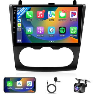 Leadfan Android 12 Car Radio for Nissan Altima 2008-2012 (Manual A/C) Stereo, 9 Inch Touchscreen with Wireless Carplay Android Auto Built-in BT/GPS/SWC/WiFi, Backup Camera+MIC (2+32G)