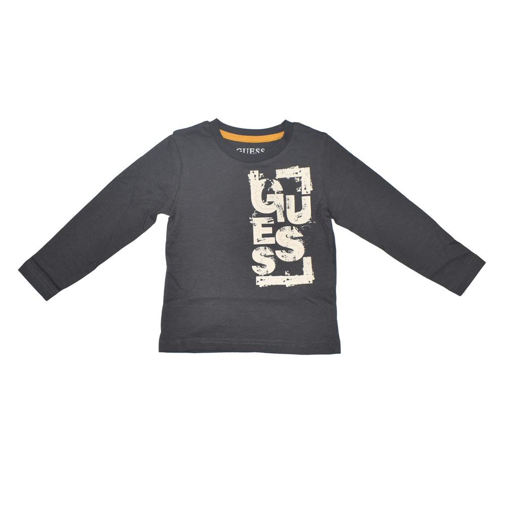 GUESS Boys Long Sleeve T-Shirt, Magnetic, 6 (Gray)