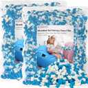 10LBS Shredded Memory Foam Filling Bean Bag Filler, Added Gel Particles Comfortable and Soft,Very Suitable for Filling Bean Bags, Pillows,Dog beds, Sofa Mats (Blue White)