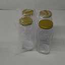 novelinks 4 Pack 64 OZ Plastic Wide Mouth Mason Jars with Airtight Lids - Wide Mouth Half Gallon Large Mason Jar 64 OZ Storage Canning Jar for Kitchen & Household Storage (Gold)