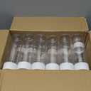 Tanlade 24 Pcs Clear Plastic Bottles Empty Sensory Bottles with Caps PET Plastic Juice Reusable Leakproof Drink Container Bulk for Juice Milk(10 Oz/ 300 ml,White Lid)