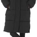Amazon Essentials Women's Oversized Long Hooded Insulated Puffer Jacket (1X, Black)