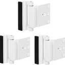 3 Pack Door Reinforcement Locks with 12 Screws, Home Security Door Lock Stop for Toddler, Childproof Door Lock Night Lock Withstand 800 Lbs White