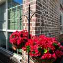Homsunny Artificial Fake Hanging Flowers Plants with Basket for Outdoor - Fake Petunias Flowers Fake Silk Morning Glory Planter for Outside Porch Patio Balcony Garden Spring Summer Decor(Rose red)