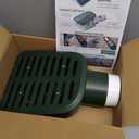 4in. Grate Yard Drain, Yard Drain Emitter for Sump Pump Discharge & Downspout Extensions, 10" W x 11.5" L x 4.7" H, Protects Foundation, Prevents Standing Water Includes 3" & 4" SCH 40 Pipe Adapter