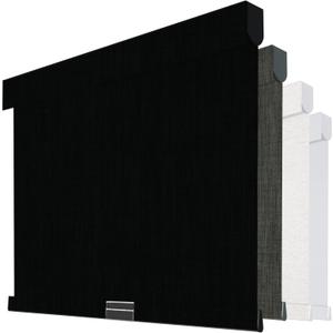Boolegon Cordless Blackout Roller Shades for Windows, Free-Stop Linen Shades with Valance, Thermal Insulated Fabric, UV Protection Roller Blinds for Home, Office (Black, 15" W x 48" H)