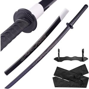 Japanese Katana Sword - Polypropylene Black Blade with Saya, Samurai Training Sword for Cosplay, 40.1 inches