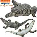 HOHQB Inflatable Alligator Pool Toys Realistic Blow up Alligator Deco Animal Reptile Party Decoration Props and Gator Pool Floats Kids Jungle Party Decorations