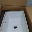 Small Undermount Bathroom Sinks Rectangular 16 Inch Bathroom Vanity Sink White Porcelain Vessel Sink Cabinet 15.75" x 11.82" Ceramic Wash Basin Sink With Overflow Tiny Lavamanos Para Baos