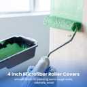 Mister Rui Microfiber Paint Roller Covers 4 Inch, 40 Pack Small Paint Roller Covers with Roller Frame Kit, Mini Paint Rollers for Painting Walls, Paint Supplies for House Painting