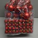 Christmas Balls Tree Ornaments Set, Shatterproof Xmas Decorations Set with Reusable Hand-held Gift Package for Holiday Indoor Tree Decor (100, Red)