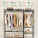 SONGMICS Portable Closet Wardrobe, Clothes Rack, Closet Organizers and Storage, Freestanding Clothing Rack with 7 Shelves, 2 Hanging Rods, Metal Frame Rack, for Bedroom, Entryway, Black ULGR010BZ03S, 49.1"l