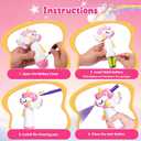 Unicorn Marker Airbrush Spray Art Kit, Art Supplies for Kids Ages 8-12, Unicorn Toys for Girls Age 4-6, Craft Kits Paint with 5 Washable Markers&8 Stencils, Birthday Holiday Easter for Kids, Girls (Pink)