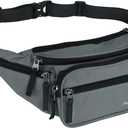 ProCase Fanny Pack Waist Packs for Men Women, Waist Bag Hip Pack for Travel Hiking Running Outdoor Sports (Medium, Grey)