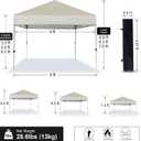 Pop Up Canopy Tent 8X8 FT,Easy Set-up Sade,Instant Shelter w/Canopy Cover,4 Ropes,Adjustable Straight Leg Heights Canopies,Outdoor Patio Tents for Parties,Commercial,Silver White