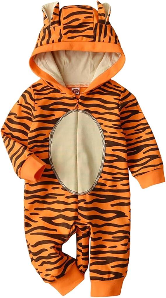 Baby Boys Tiger Costume 1st Halloween Animal Cosplay One Piece Romper Size 80