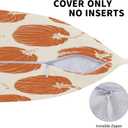 Orange Pumpkin Fall Throw Pillow Covers 18x18 Inch Set of 2 Autumn Themed Thanksgiving Harvest Print Square Decorative Pillowcases Orange Cushion Cover for Sofa Couch