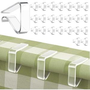 24 Pcs Clear Table Cloth Holder Clips for Thick Tables, Plastic Tablecloth Clips for Outdoor Tables, Picnic Table Cover Clips Clamps for Wind, Table Cloth Clips for Party Camping Christmas Birthday S 24 Pcs Clear Table Cloth Holder Clips for Thick Tables, Plastic Tablecloth Clips for Outdoor Tables, Picnic Table Cover Clips Clamps for Wind, Table Cloth Clips for Party Camping Christmas Birthday S