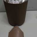 Bathroom Accessory Set - 10 Piece Brown Bathroom Accessories Set with Trash Can, Toothbrush Holder and Cup, Soap Dispenser, Soap Dish, Toilet Brush Holder, Vanity Tray, Qtip Holder, Tissue Box Cover