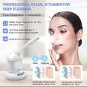 Kingsteam Facial Steamer - Ozone Steamer with Extendable Arm - Professional Nano Ionic Facial Steamer for Deep Cleaning - Portable for Personal Care Use at Home or Salon (White)