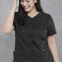 Cherokee Women's V-Neck Scrub Top with Snap Front, 4 Pockets, and 2-Way Stretch Fabric WW622 (M)