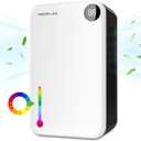 Dehumidifier,Scozza Small Dehumidifiers for Room for Home, Quiet with Auto Shut Off, Dehumidifiers for Bedroom (280 sq. ft), Bathroom, RV, Closet,Bedroom, Basement, 7-color LED light,White