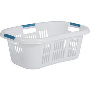 Rubbermaid Laundry Basket XL Hip-Hugger Basket 2.1-Bushel White Laundry Storage/Bathroom/Bedroom/Home Closet
