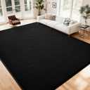 Nuttumico Large Modern Area Rugs for Bedroom Living Room, 5x7 Feet Black Rug, Thickened Memory-Foam Indoor Carpets, Minimalist Rug for Boys Girls, Soft, Non-Slip and Machine-Washable