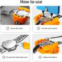 Watch Battery Replacement Tool Kit with Watch Back Remover Holder, Spring Bar, Tweezers, Watch Repair Tools & Kits for Watch Back Removal Battery