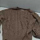 PRETTYGARDEN Womens Sweaters Spring 2026 Cable Knit Long Sleeve Crewneck Oversized Sweater Chunky Pullover Loose Outfits, XL