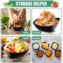 Sliner 100 Pcs Square Plastic Bowls 8 oz Plastic Serving Bowls Disposable Chip Containers for Parties Snack Fruit Candy Containers for Candy Buffet Salad Bar Buffet Party Supplies(Black)