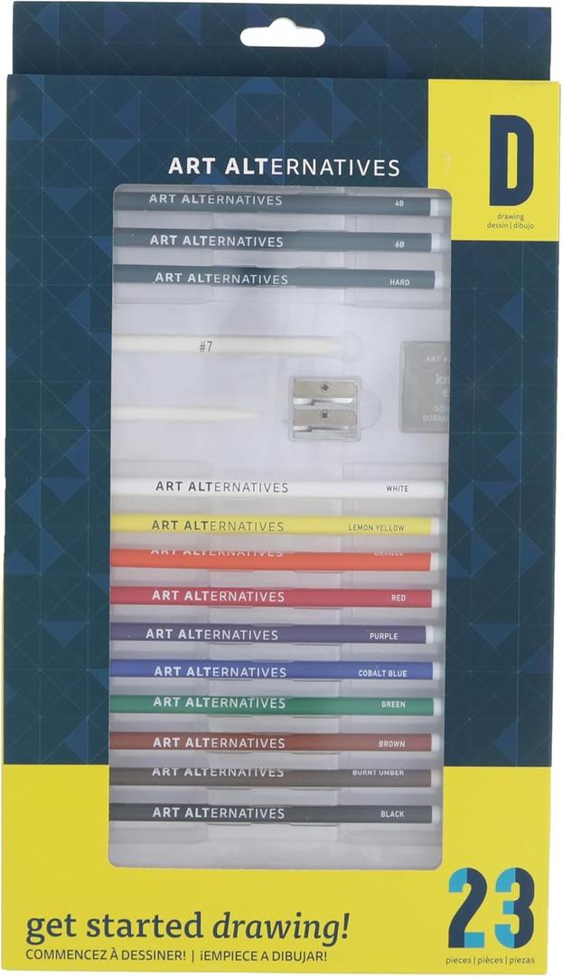 Art Alternatives Get Started 23-Piece Sketch and Draw Set, Multicolor