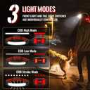 Adelante LED Headlamp Flashlight, 2Pack 1000LM 230Wide-Beam Rechargeable Head Lamp for Adults, Red Taillight & 8 Clips Waterproof Hard Hat Light Headlamps for Running Hiking and Camping, Orange