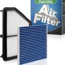 Cabin and Engine Air Filter Fit for Honda Civic (2.0L Gas) 2016-2023 2024 2025 2026 Naturally Aspirated Only Activated Carbon Cabin Filter Replacement CF11182 CA12051 Car Accessories