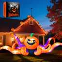 GARIG 12FT Halloween Inflatables Outdoor Decorations Pumpkin Octopus Tentacles Build-in LEDs Lights Blow Up Yard Decorations for Garden Lawn Window Indoor Party Holiday Decor