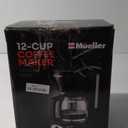 Mueller 12-Cup Drip Coffee Maker - Borosilicate Carafe, Auto-Off, Reusable Filter, Anti-Drip, Keep-Warm Function, Clear Water Level Window Coffee Machine, Kitchen Essentials & Accessories (Black)