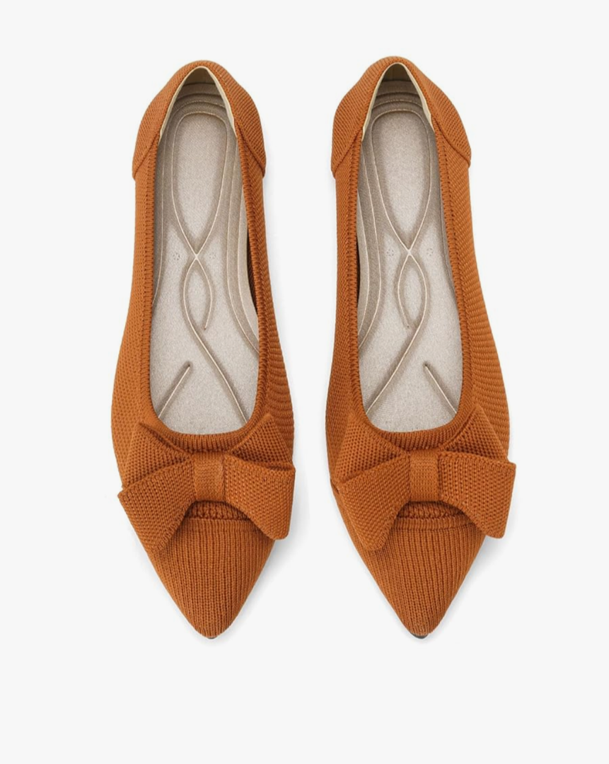 Women's Flats Shoes Comfortable Slip On Shoes Classic Dressy Pointed Toe Bow Knit Ballet Flat, 41